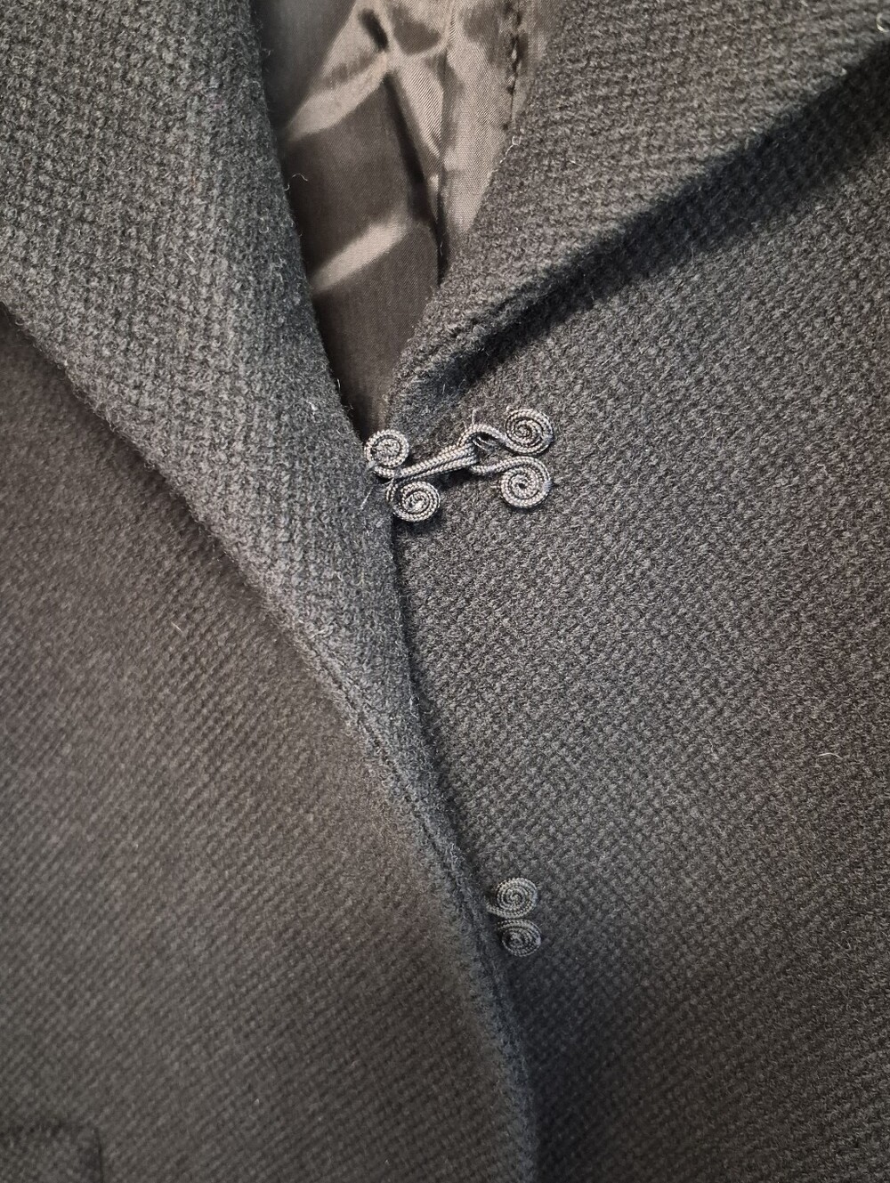 Vtg Talbots Collection Blazer Wool/Silk Blend Black Made In Italy Cropped Size 8 - Picture 3 of 10